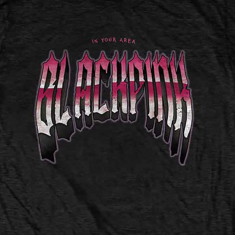 BlackPink Gothic Band Logo T Shirt - Image 2