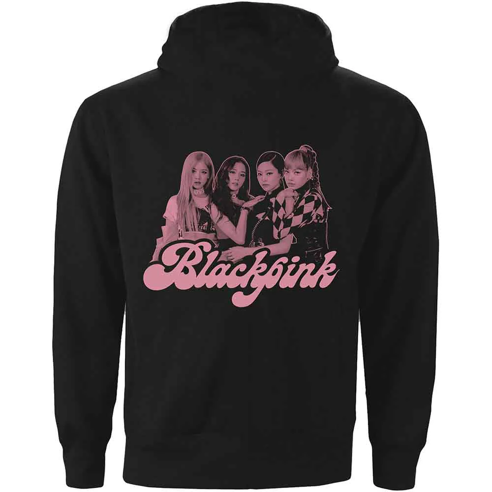 BlackPink Hoodie Photo Back Band Logo new Official Unisex Black Pullover