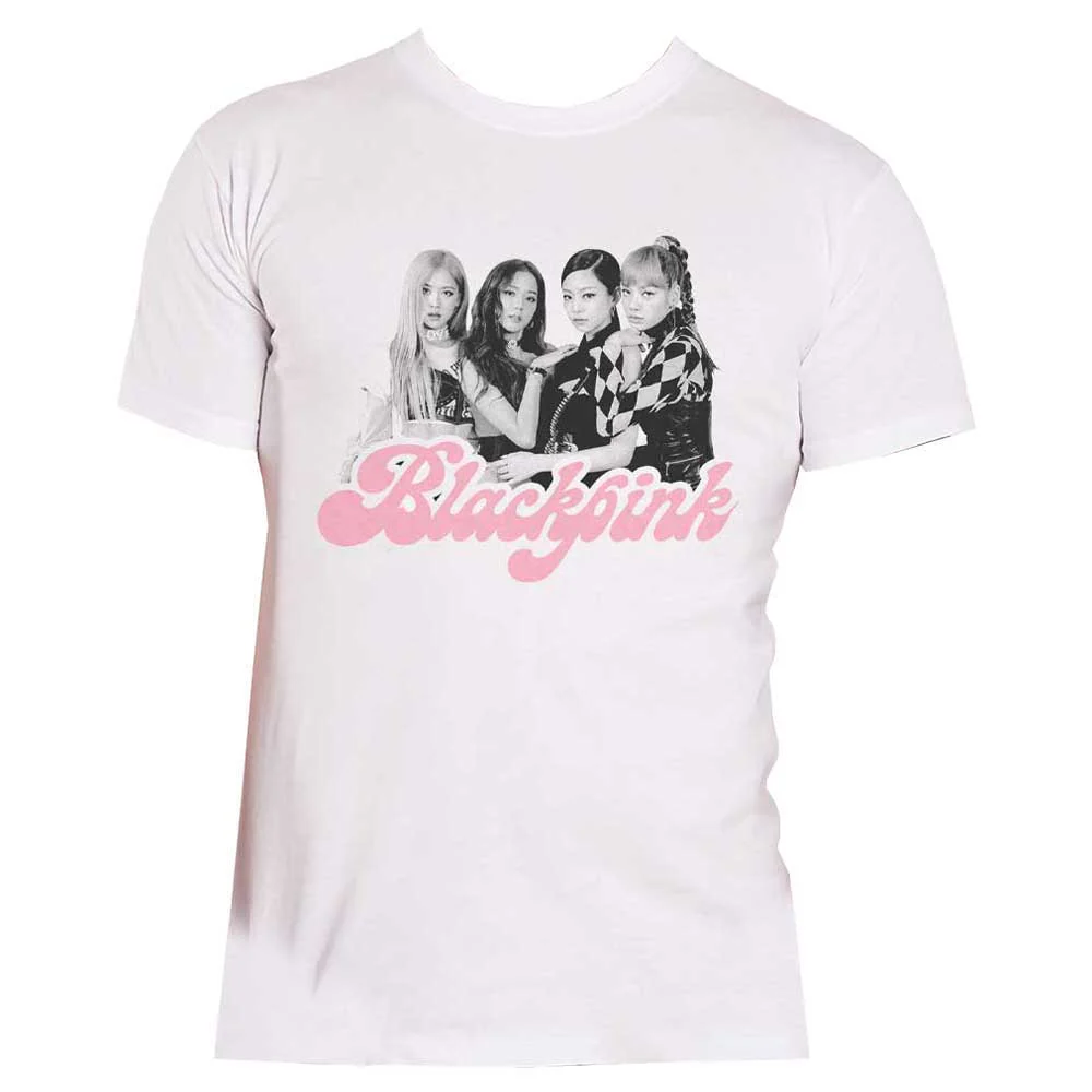 BlackPink T Shirt Photo Tee Band Logo new Official Unisex White - Image 2
