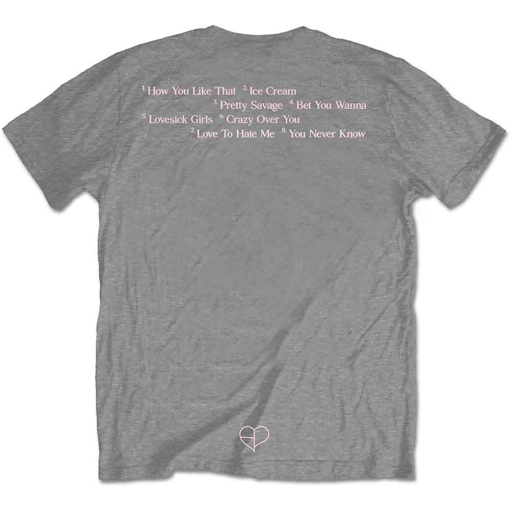 BlackPink T Shirt The Album Crown Band Logo new Official Unisex Grey