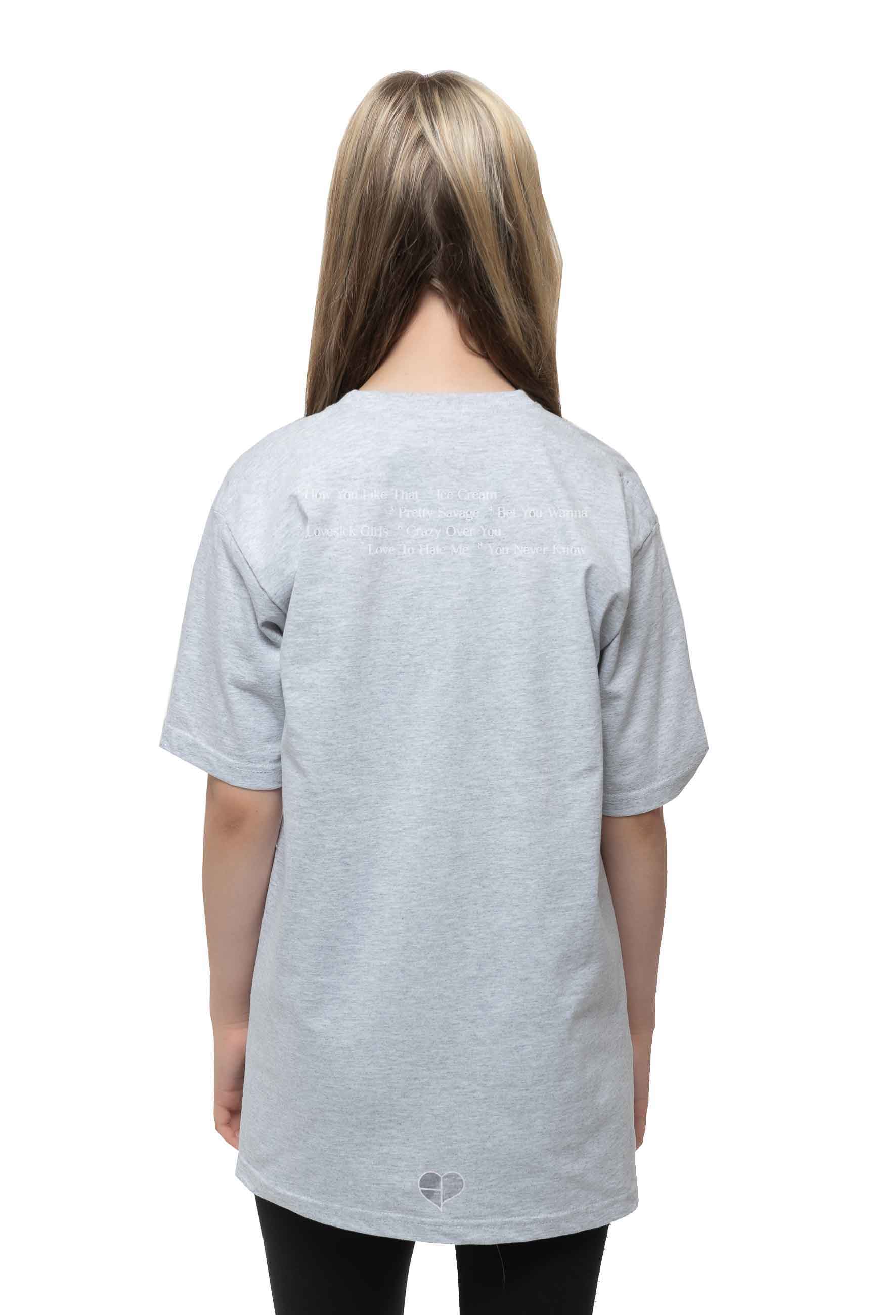 BlackPink T Shirt The Album Crown Band Logo new Official Unisex Grey - Image 4