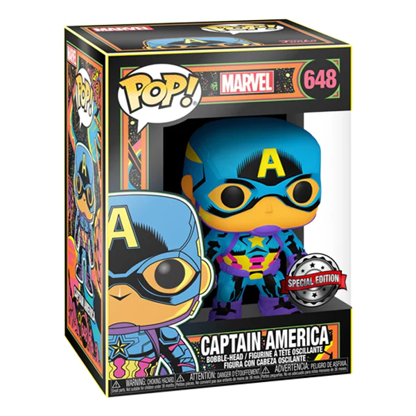 Captain America (Blacklight) Funko Pop! Marvel Vinyl Figure - Image 2