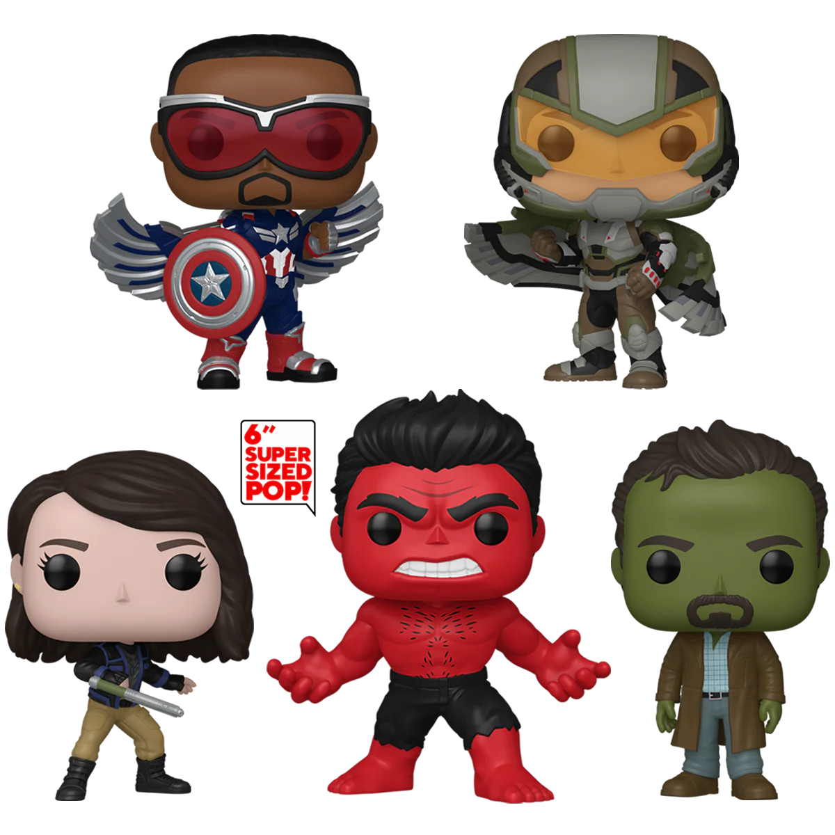 Captain America Brave New World Funko Pop! Marvel Vinyl Figure Bundle of 5