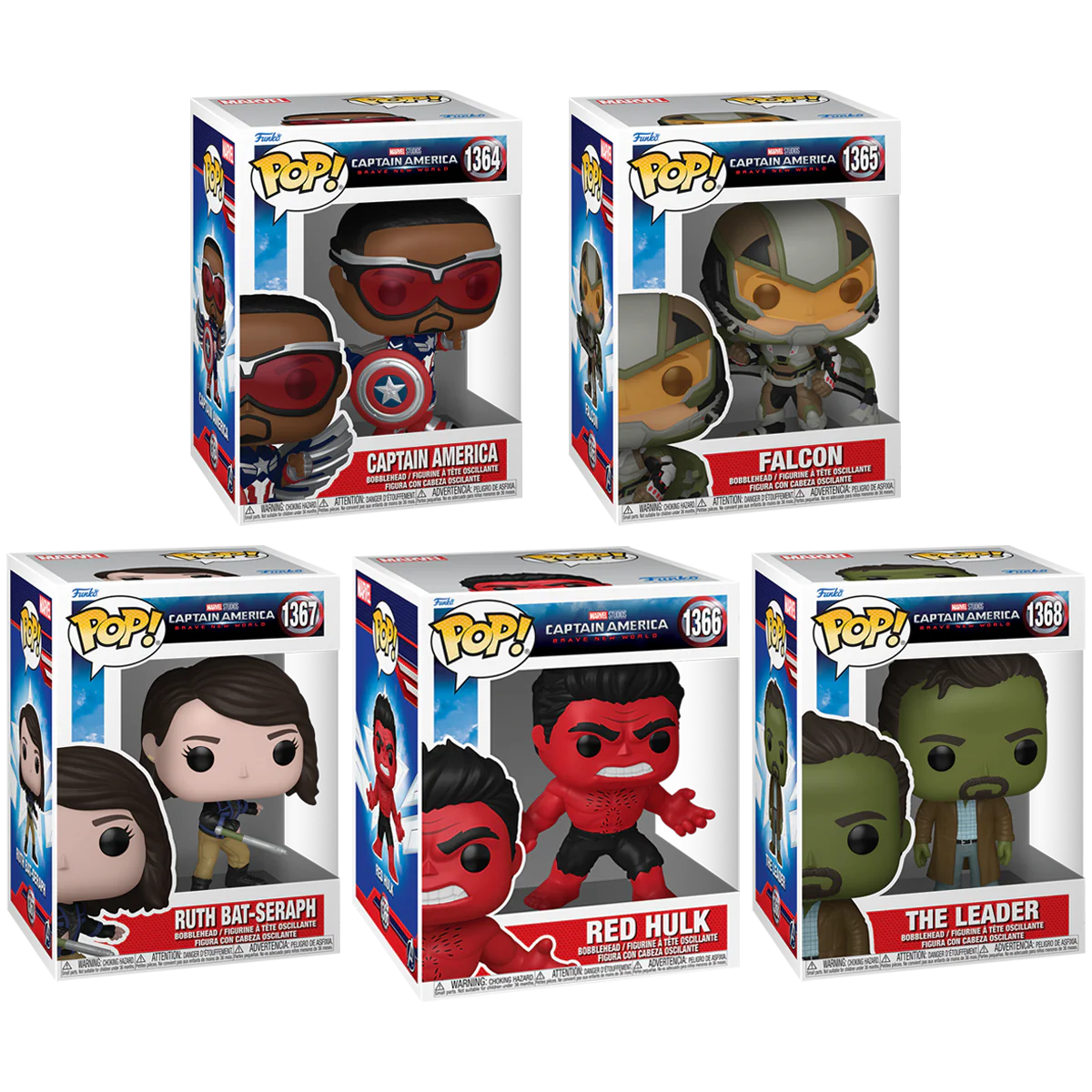 Captain America Brave New World Funko Pop! Marvel Vinyl Figure Bundle of 5 - Image 2