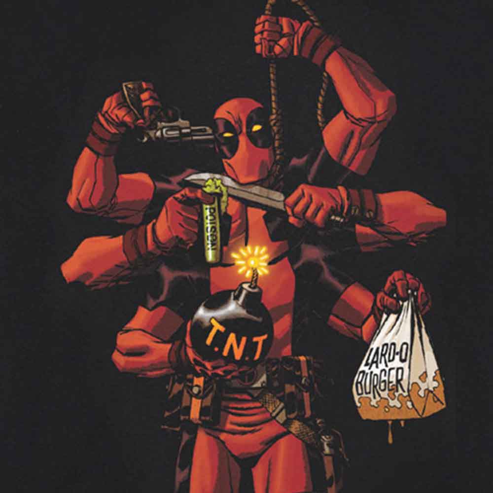Deadpool T Shirt Arms new Official Marvel Black - Image 3