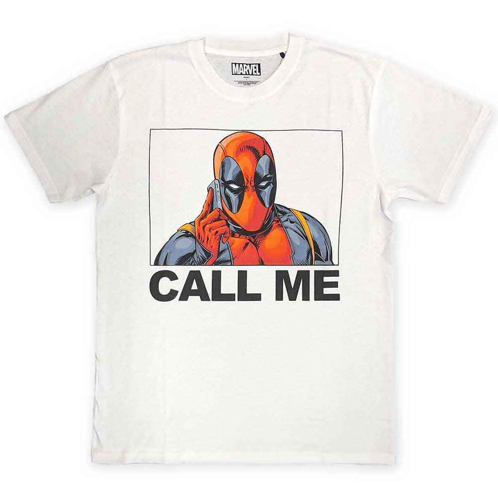 Deadpool T Shirt Call Me new Official Marvel White
