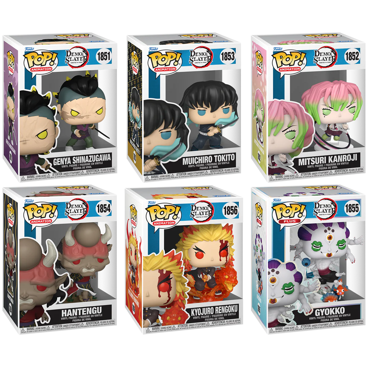 Demon Slayer Funko Pop! Anime Vinyl Figure Bundle of 6 - Image 2