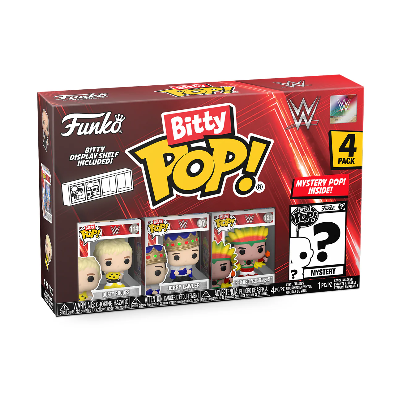 Dusty Rhodes 4-Pack WWE Funko Bitty Pop! Vinyl Figures - Image 2