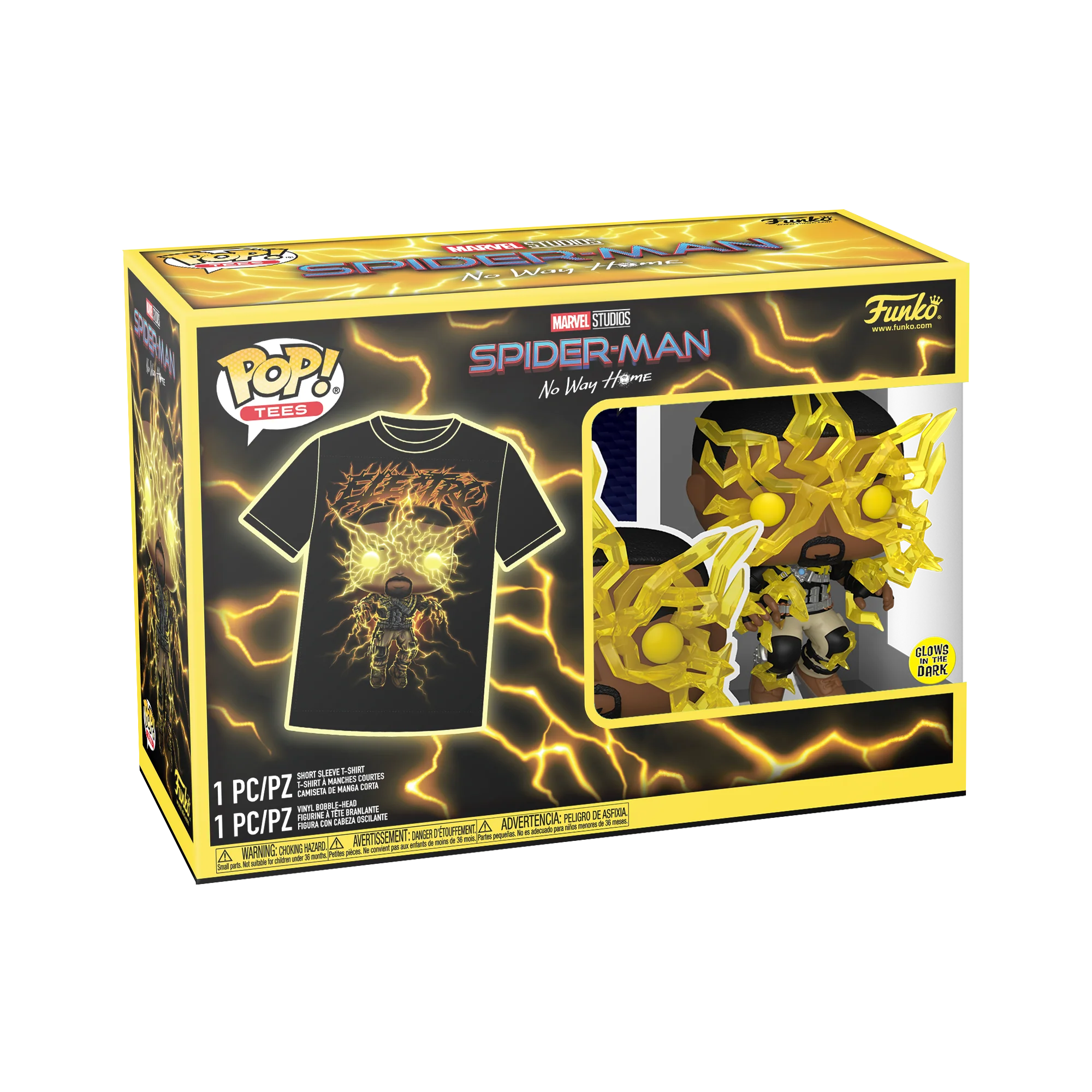 Electro (Glow) Spider-Man No Way Home Funko Pop! & Tee Box - Image 2