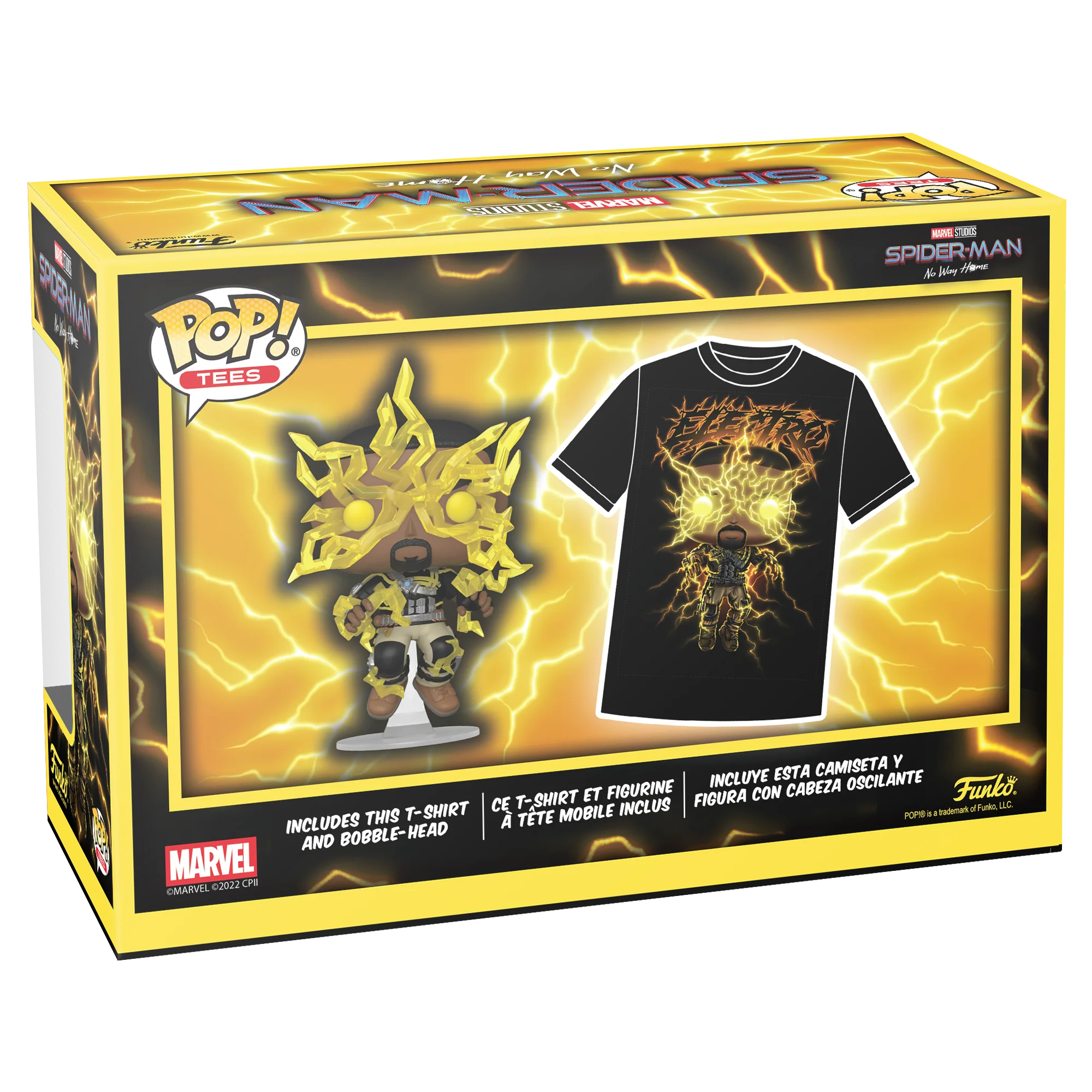 Electro (Glow) Spider-Man No Way Home Funko Pop! & Tee Box - Image 3