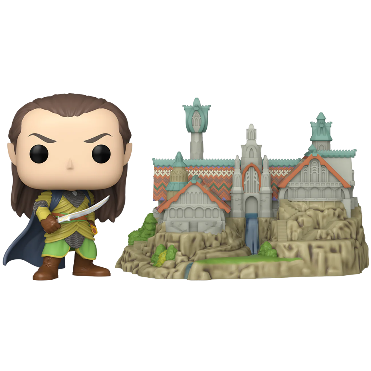 Elrond with Rivendell Lord of the Rings Funko Pop! Towns Vinyl Figure