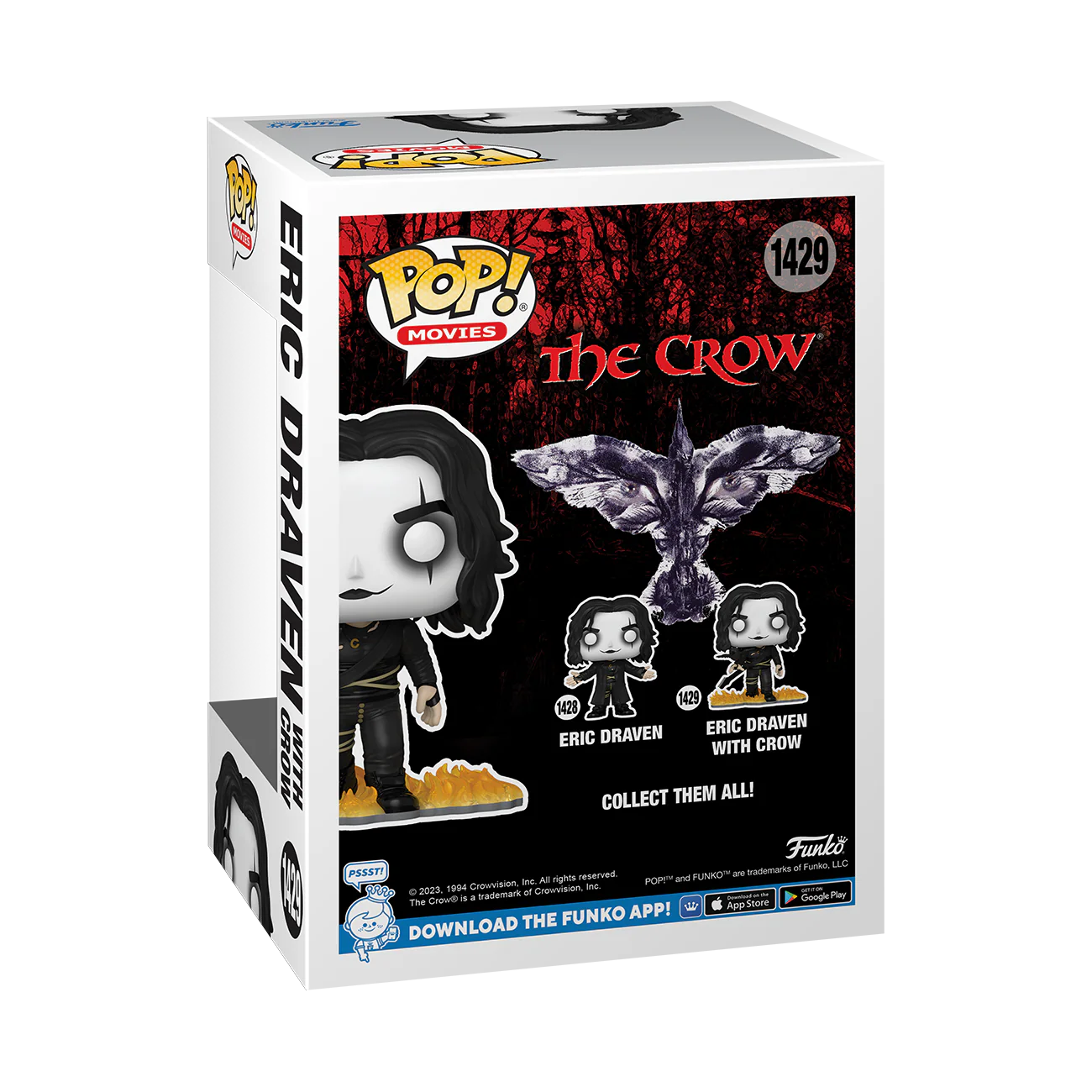 Eric Draven with Crow The Crow Funko Pop! Movies Vinyl Figure - Image 3