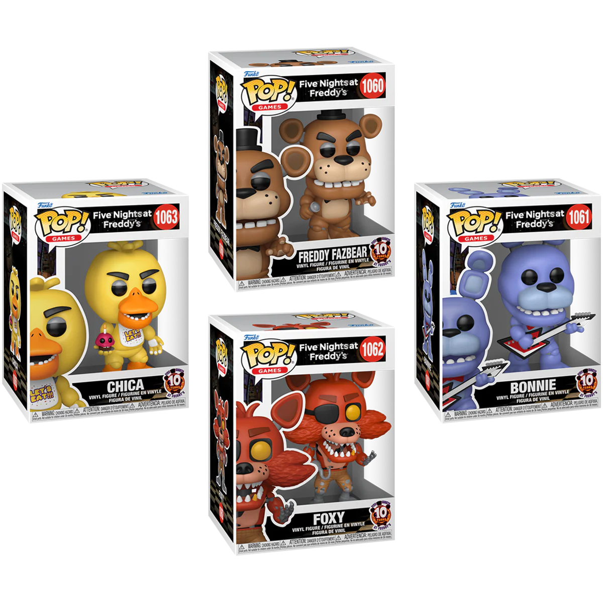 Five Nights at Freddy's 10 Years Funko Pop! Games Vinyl Figure Bundle of 4 - Image 2