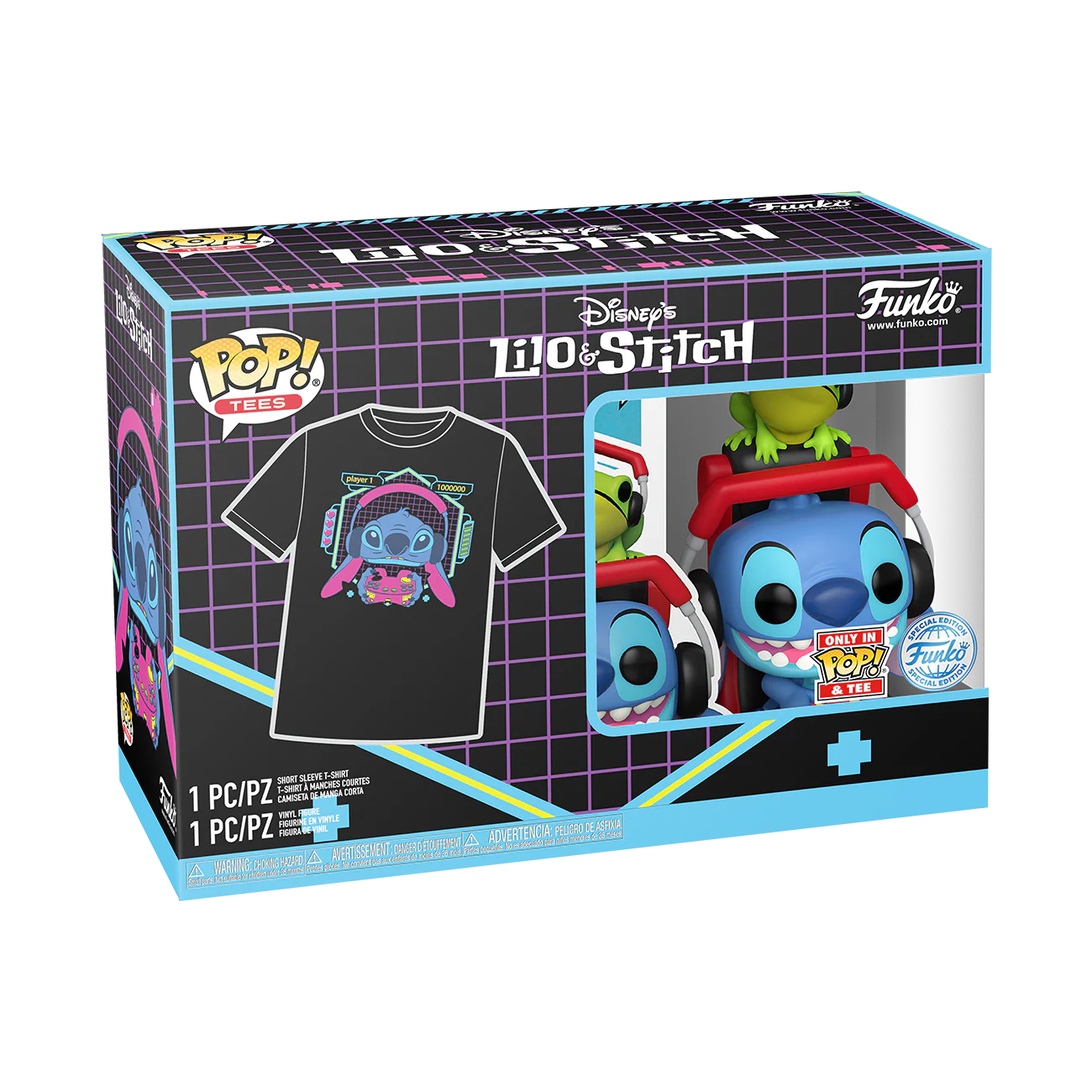 Gamer Stitch with Frog Lilo & Stitch Disney Funko Pop! & Tee Box - Image 2