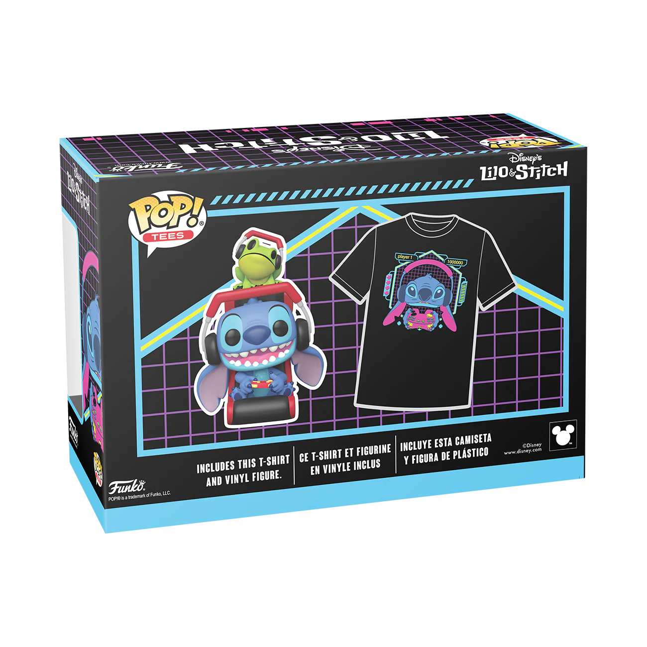Gamer Stitch with Frog Lilo & Stitch Disney Funko Pop! & Tee Box - Image 3