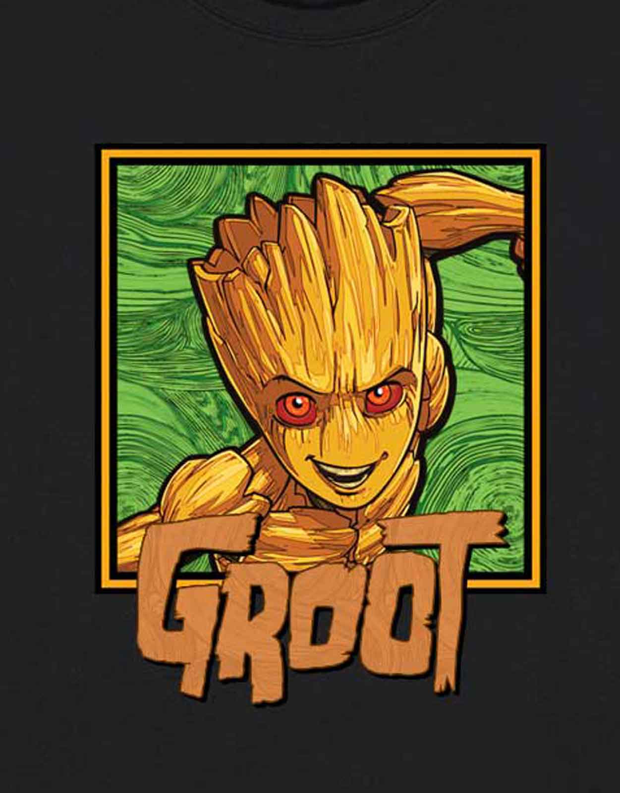Guardians of the Galaxy T Shirt I am Groot Square new Official Marvel Mens Black - Image 3