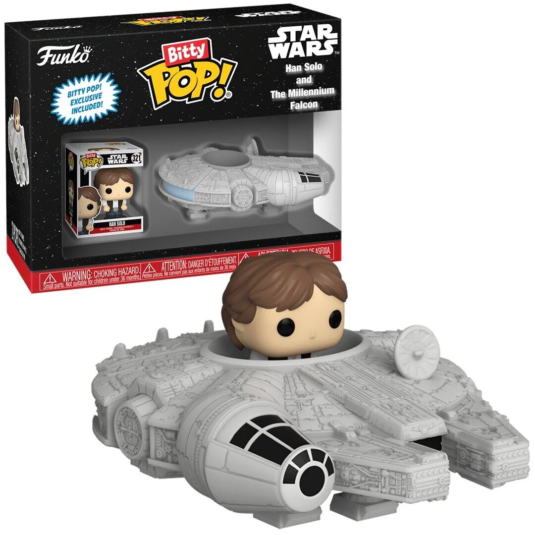 Han Solo with Millenium Falcon Star Wars Funko Bitty Pop! Rides Vinyl Figure - Image 3