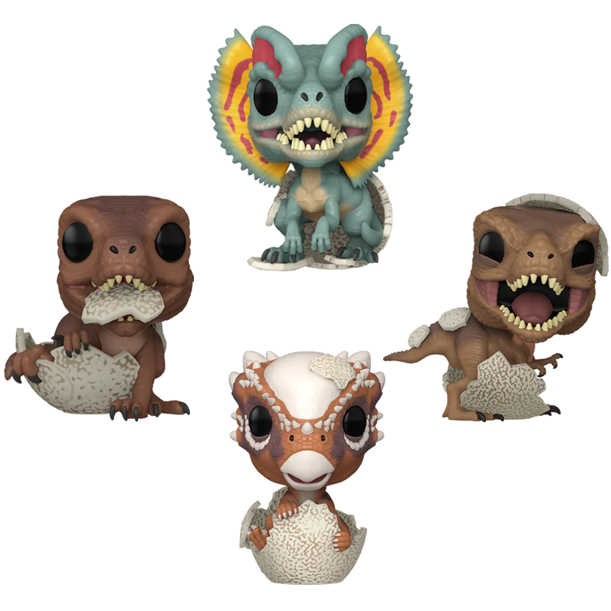 Jurassic Park (Hatchlings) Funko Pop! Movies Vinyl Figure Bundle of 4