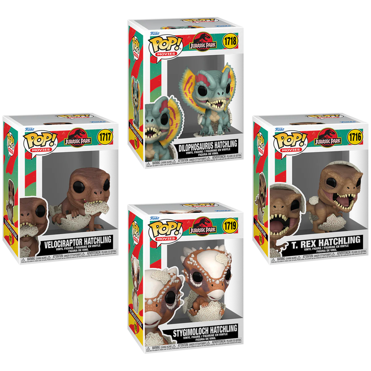 Jurassic Park (Hatchlings) Funko Pop! Movies Vinyl Figure Bundle of 4 - Image 2