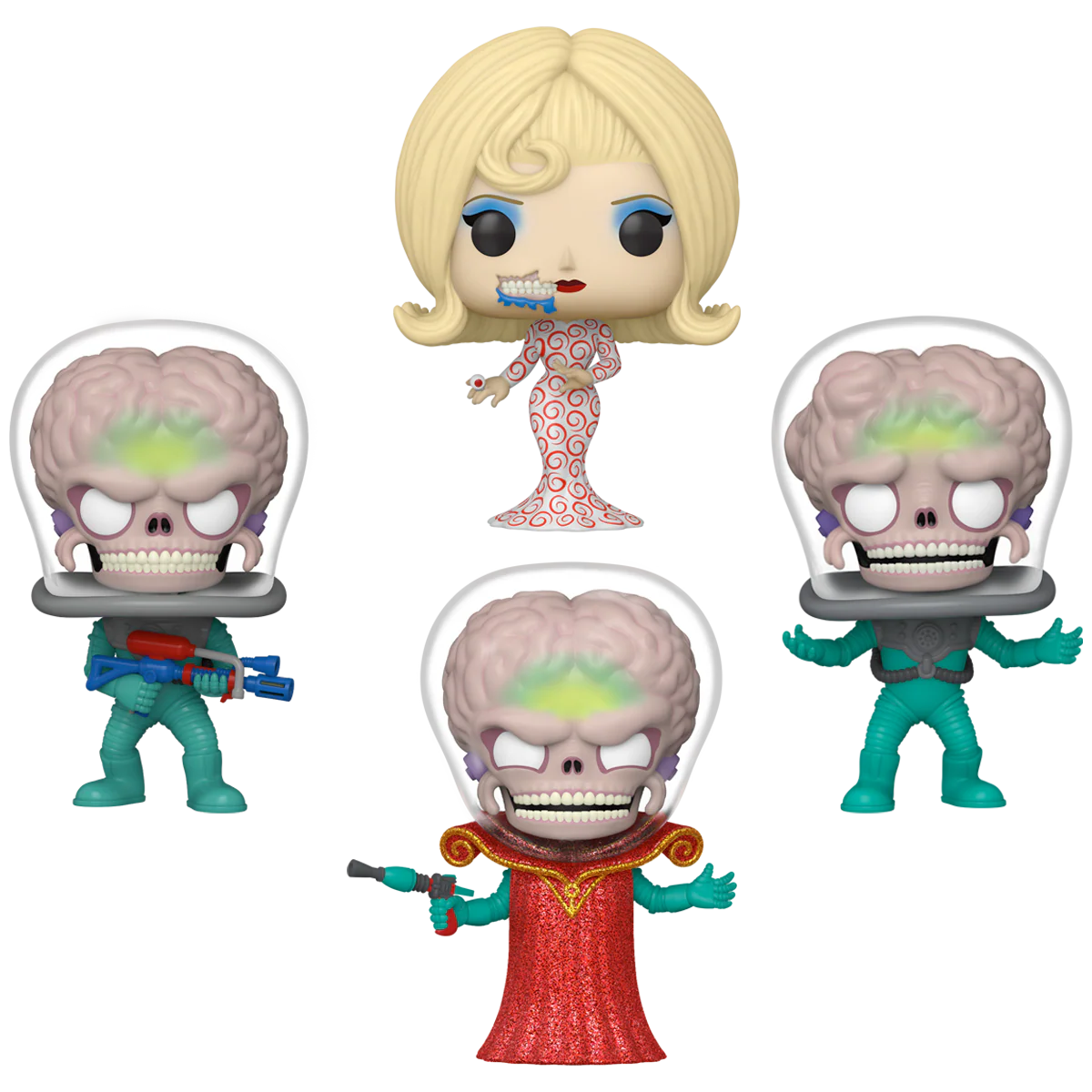 Mars Attacks! Funko Pop! Movies Vinyl Figure Bundle of 4
