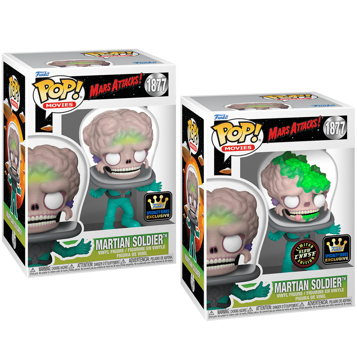 Martian Soldier Mars Attacks! Funko Pop! Movies Vinyl Figure Common + Chase Bundle - Image 2
