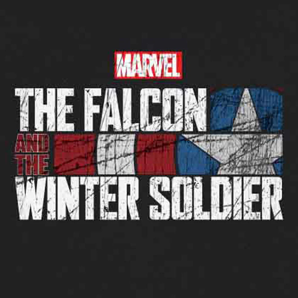 Marvel Comics Falcon & Winter Soldier Text Logo T Shirt - Image 2