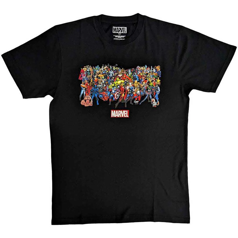 Marvel T Shirt Full Characters new Official Mens Black