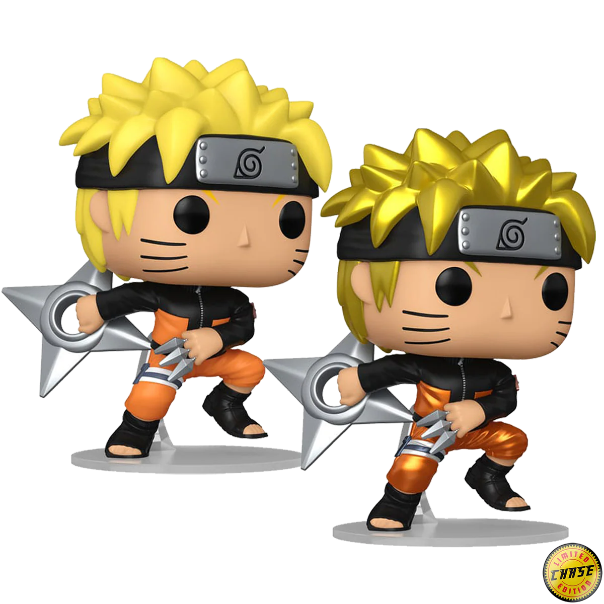 Naruto Uzumaki (with Shuriken) Naruto Funko Pop! Anime Vinyl Figure Common + Chase Bundle