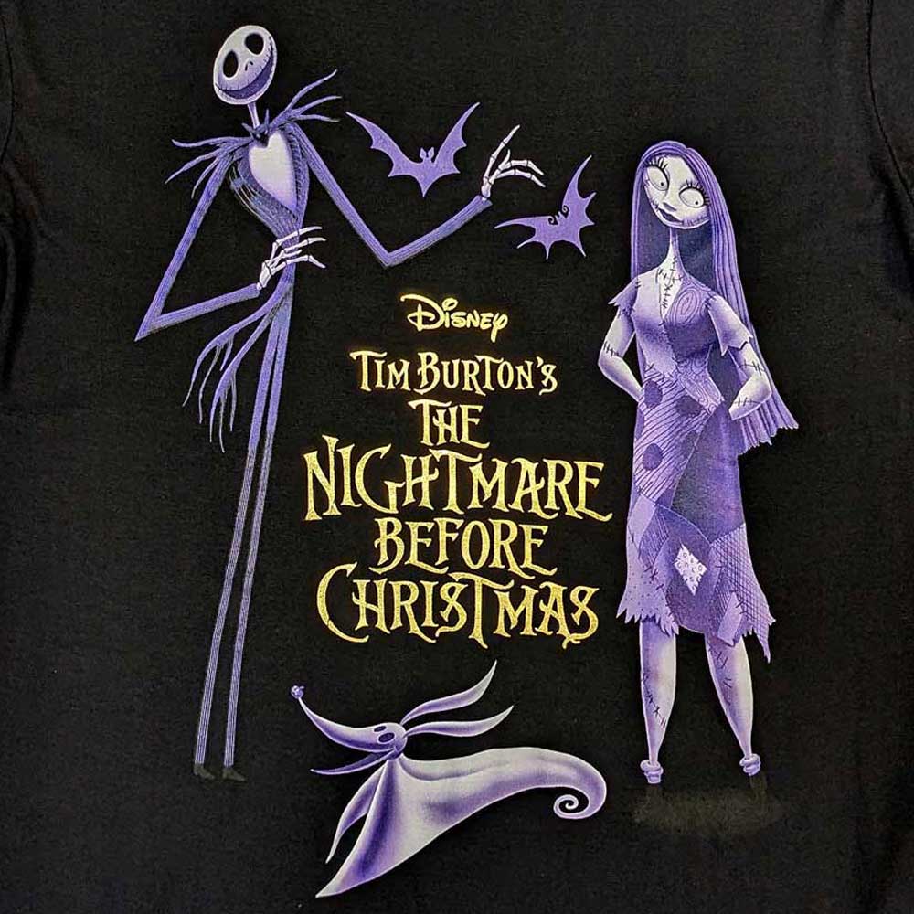 Nightmare Before Christmas T Shirt Embellished Purple Characters Official Unisex - Image 3