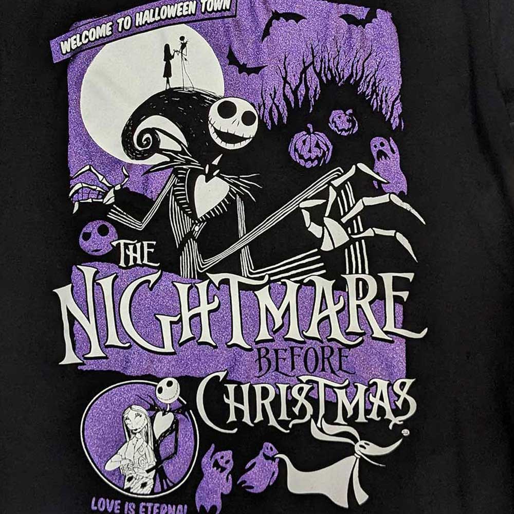 Nightmare Before Christmas T Shirt Embellished Welcome To Halloween Town - Image 3