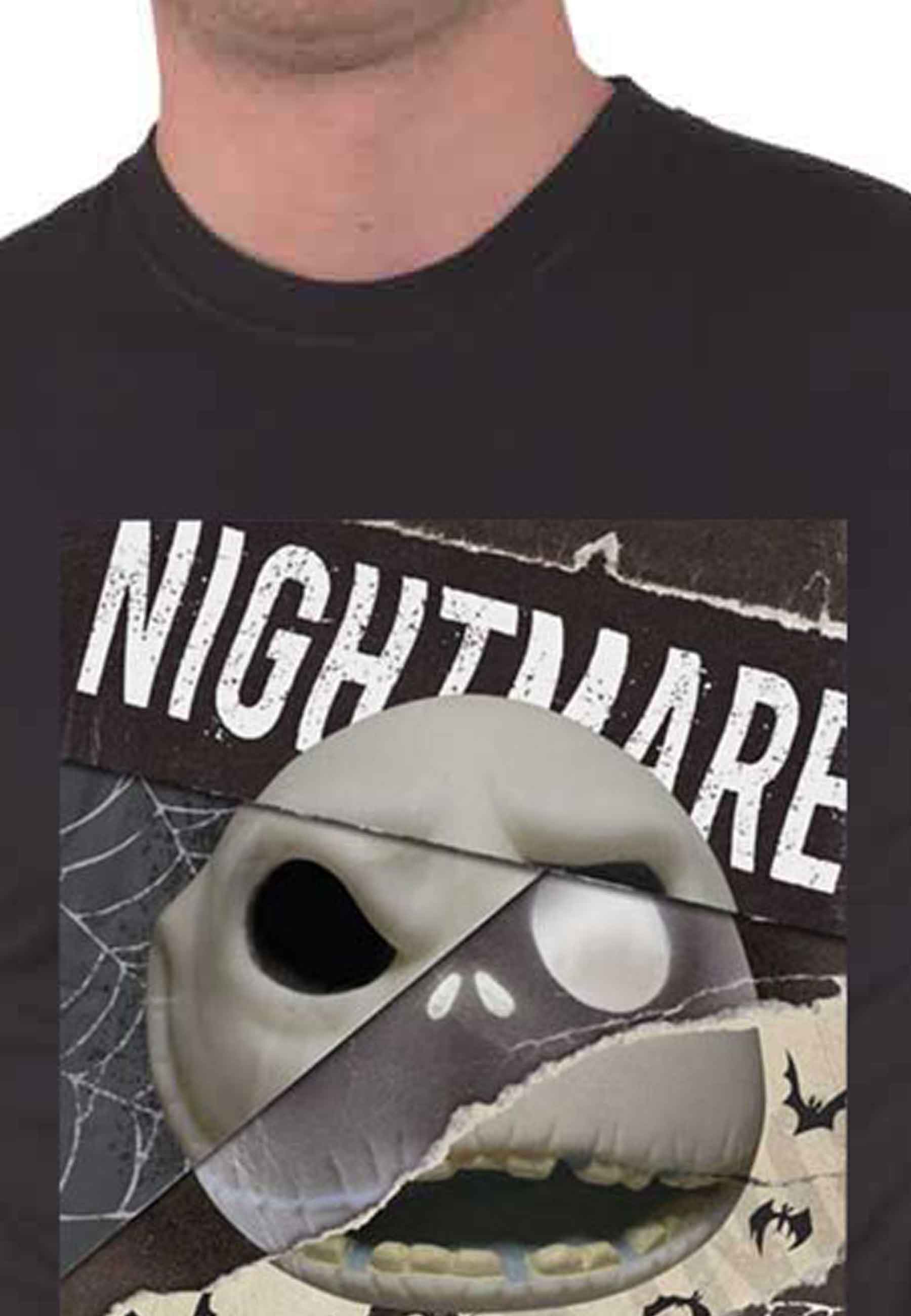 Nightmare Before Christmas T Shirt Skull Logo new Official Mens Black - Image 3