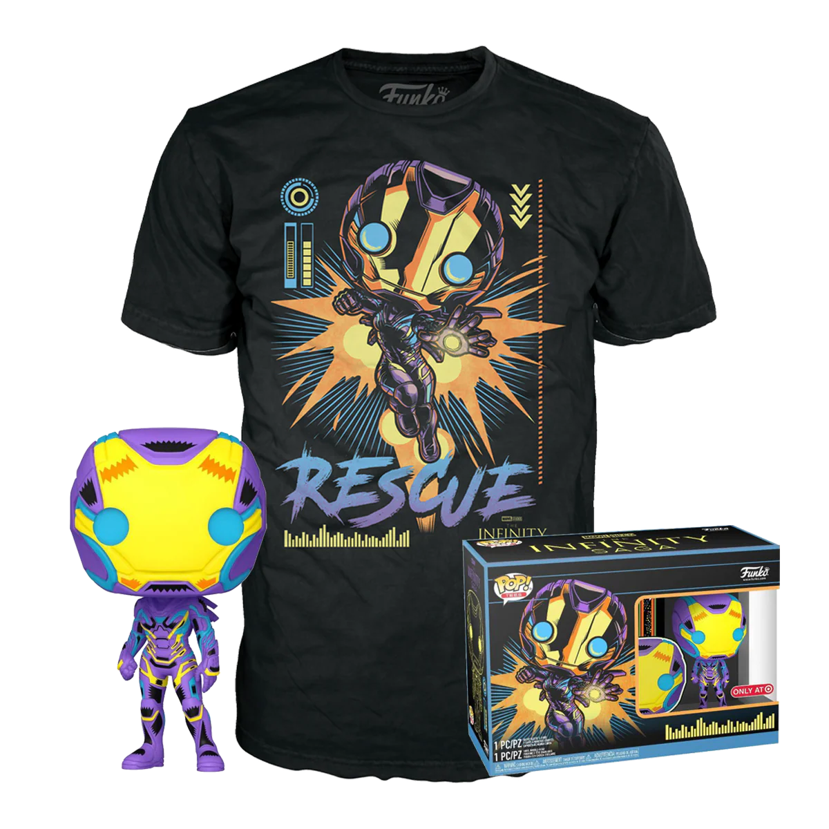 Rescue (Blacklight) Marvel Funko Pop! & Tee Box