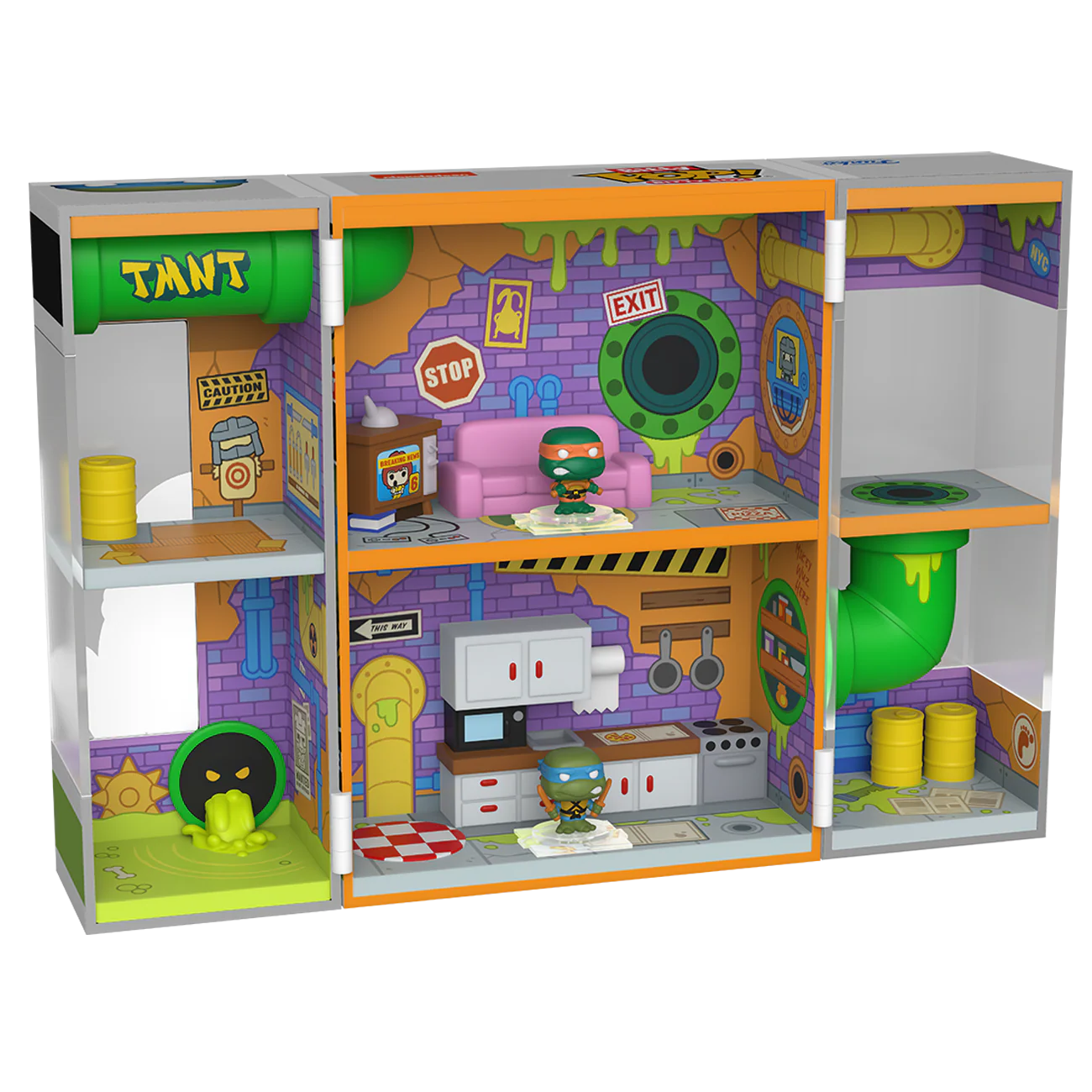 Sewer Lair Teenage Mutant Ninja Turtles Funko Bitty Pop! Box Display Set - Image 2