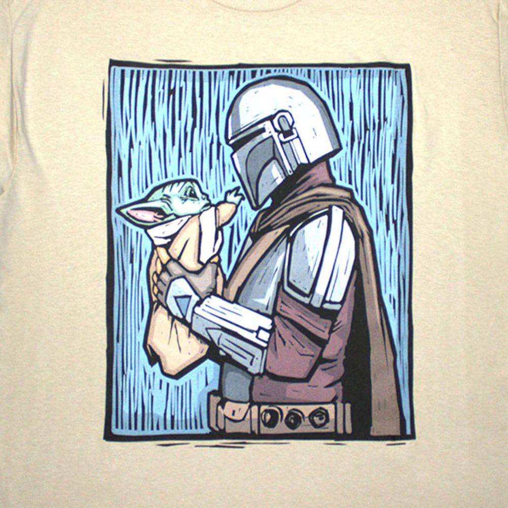 Star Wars The Mandalorian Holding Grogu T Shirt - Image 2
