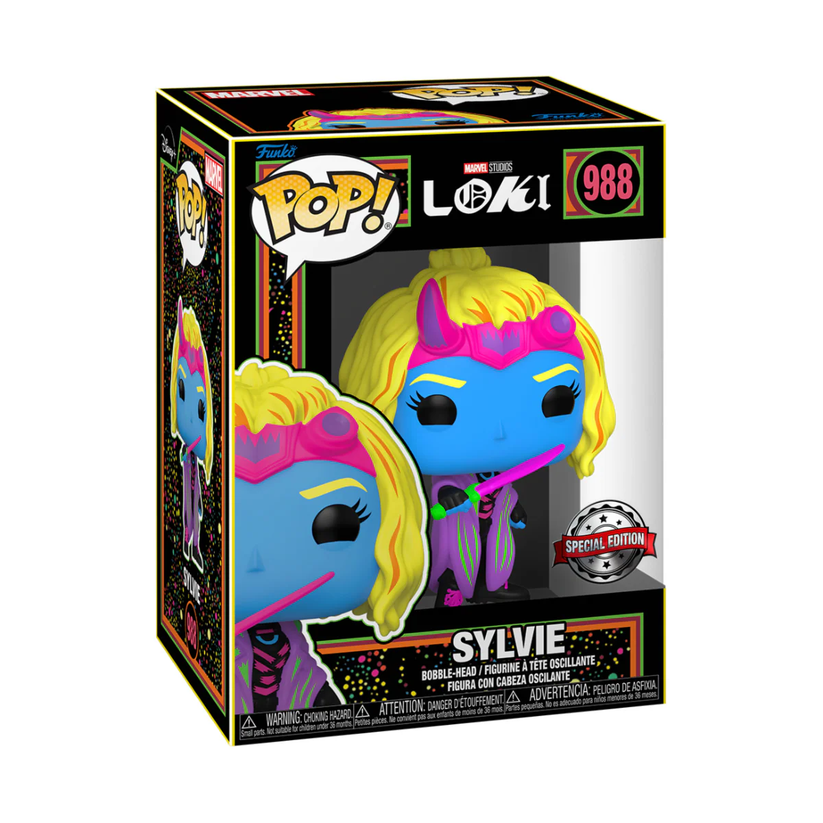 Sylvie (Blacklight) Loki Funko Pop! Marvel Vinyl Figure - Image 2