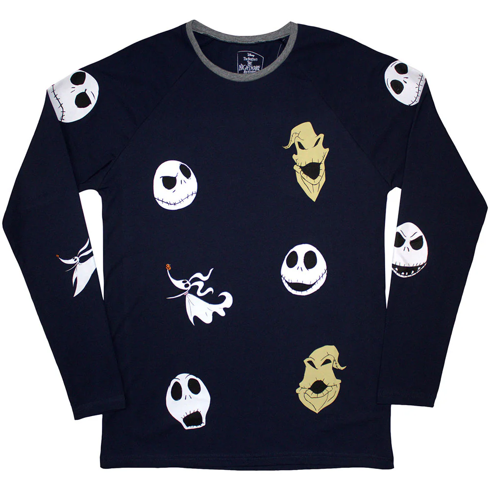The Nightmare Before Christmas Character Heads Long Sleeve T Shirt - Image 2