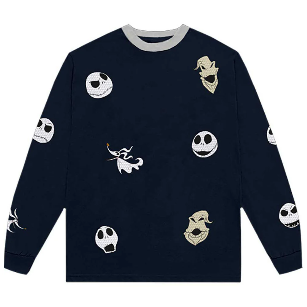 The Nightmare Before Christmas Character Heads Long Sleeve T Shirt - Image 4