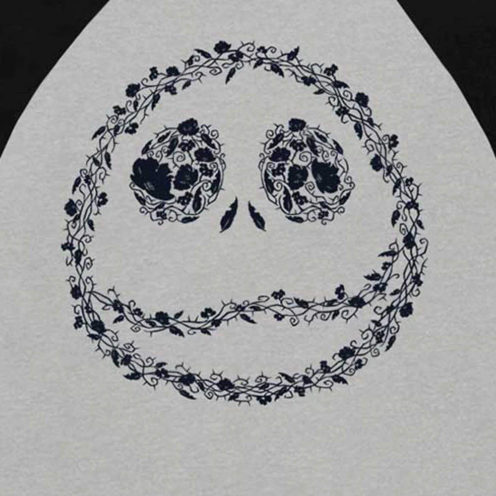 The Nightmare Before Christmas Floral Jack Raglan Long Sleeve T Shirt - Image 2