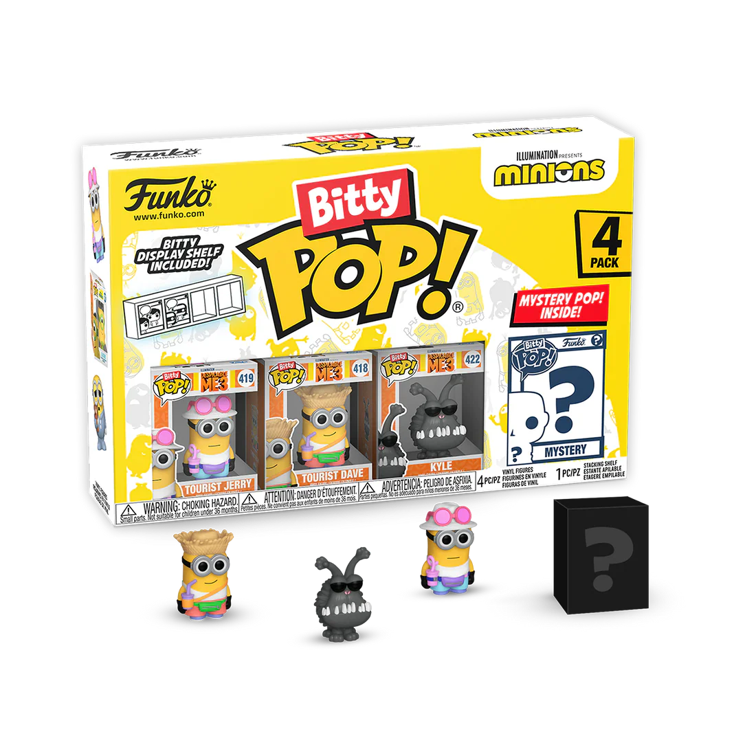 Tourist Jerry 4-Pack Minions Funko Bitty Pop! Vinyl Figures
