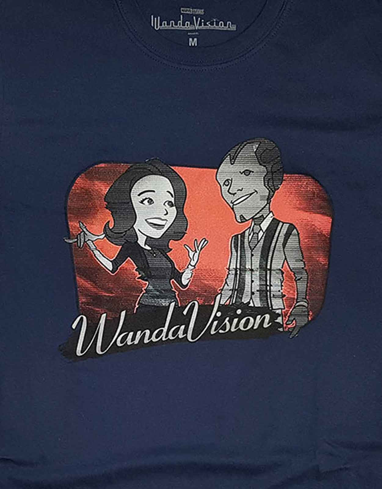 WandaVision T Shirt Red Logo Cartoon Official Marvel Comics Mens Navy Blue - Image 3