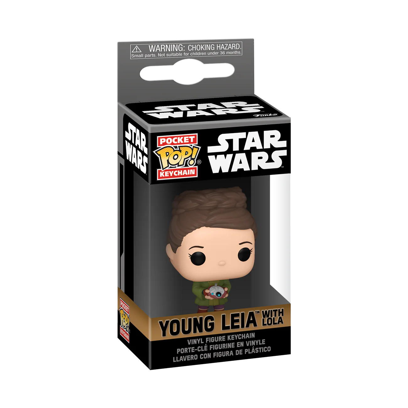 Young Leia Obi-Wan Kenobi Funko Pocket Pop! Star Wars Keychain - Image 3